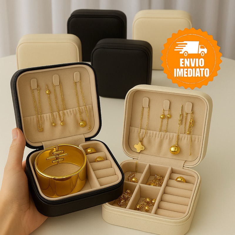 Kit 4 Mini Porta Joias | Viagem | Presente | Organizador Colar | Brinco | Pulseira | Semi Joia | ENVIO RÁPIDO