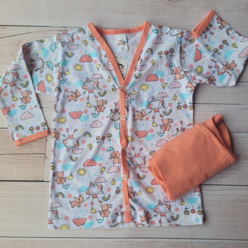 Pijama infantil menina | tam. 1/2/3 | pijama longo infantil, tecido meia malha, 100% algodão, pijama com botão