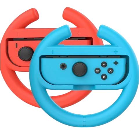Kit 2 Volante Gamepad Para Nintendo Switch Joy-pads Duplo Azul E Vermelho