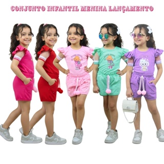 Conjunto Stich Infantil Menina Malha Encorpado Confortável em Oferta na Shopee