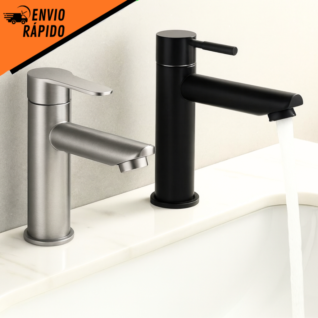 Torneira Bacia em Aço Inox e Preta 304 Torneira Bacia Inox Torneira Banheiro Cromada 1378 em Oferta na Shopee