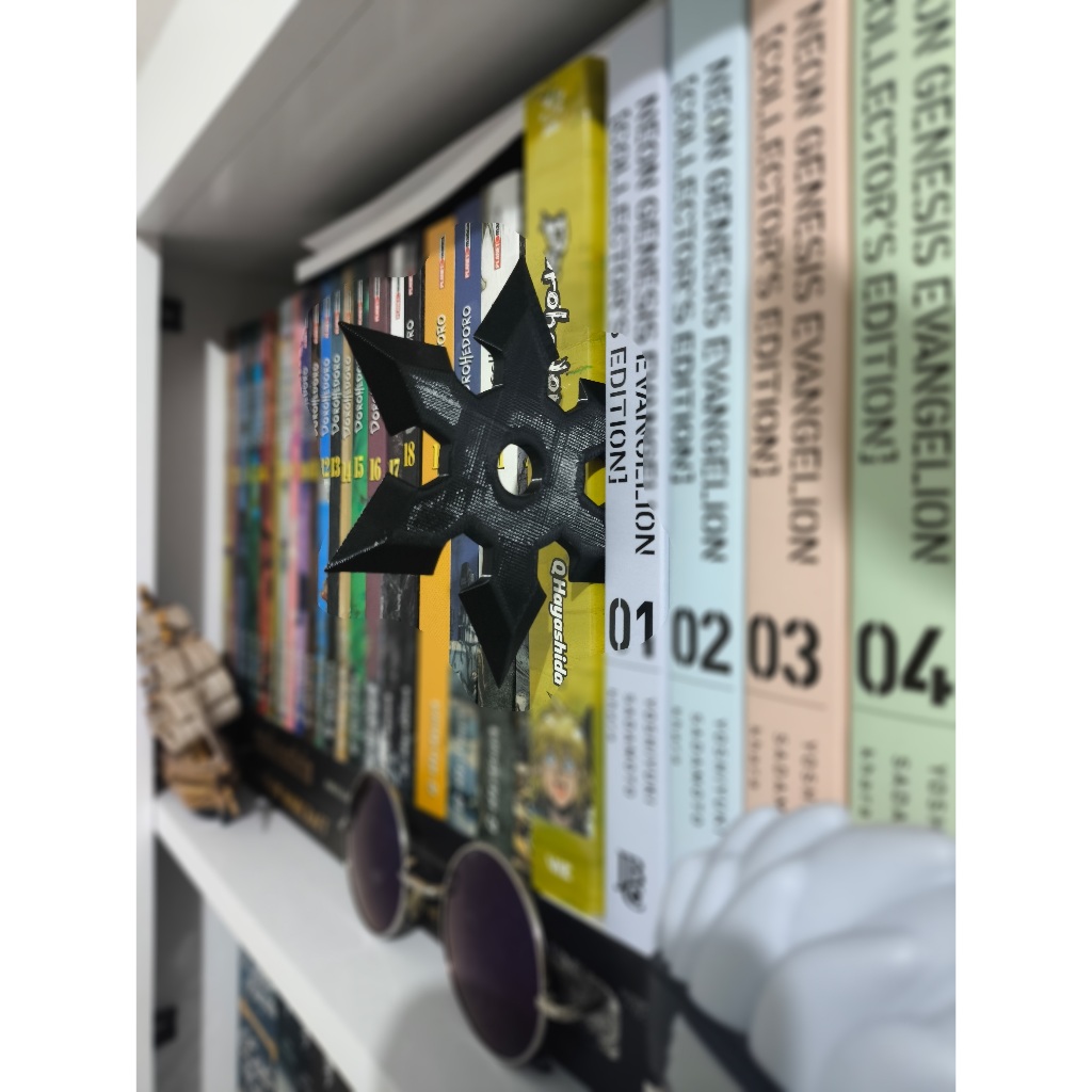 Estrela Ninja Shuriken Flat Decorativa Objeto Geek Para Estantes, Ambientes e Coleção