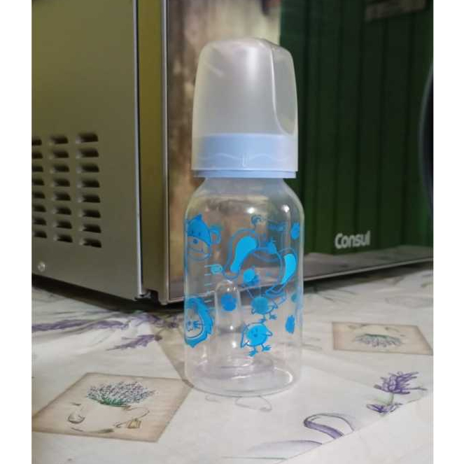 Mamadeira Azul 140ml Resistente - Bico De Silicone Macio