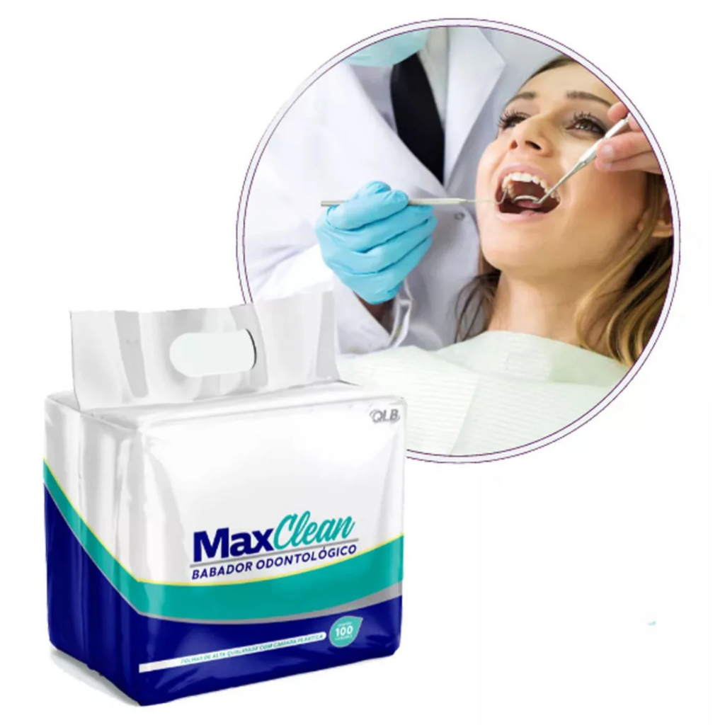 Babador Impermeável Slim C/100 Branco - Maxclean