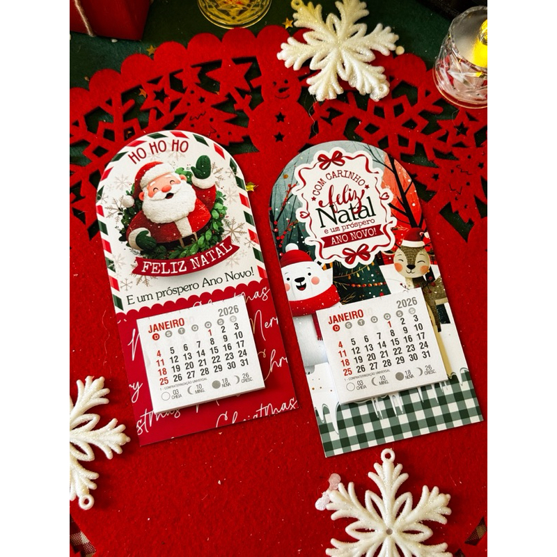 10-20-50 Calendário 2027 Natal mimo brinde fim de ano mini calendário