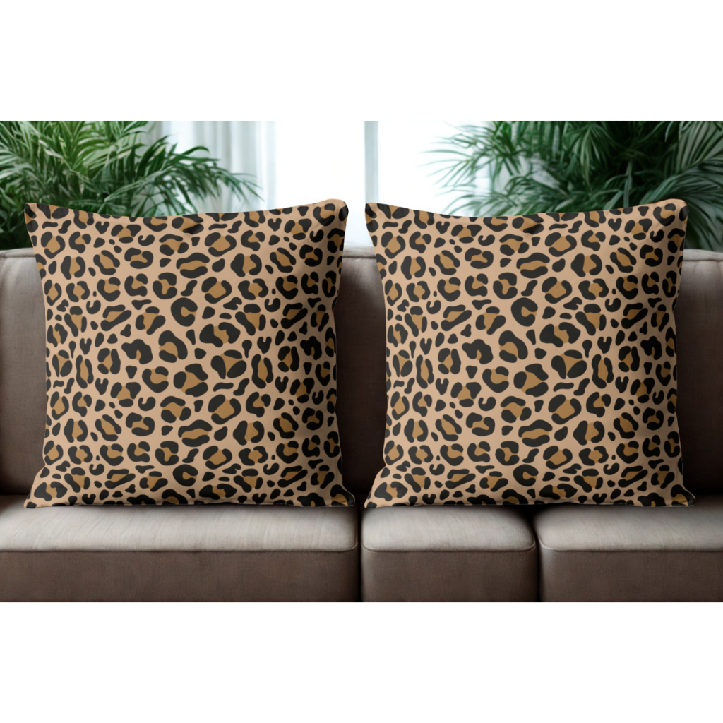 2 Capas de Almofadas Onça - Leopardo 45x45 - Com ou Sem Enchimento - Decoração Sala em Oferta na Shopee