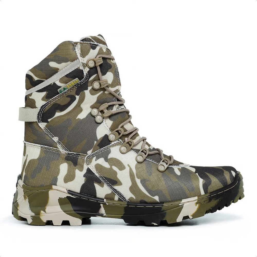 Bota Camuflada Acero Multicam Coturno Tático Material Ripstop Secagem Rápida Solado Com Grip e Passadores Saque Rápido
