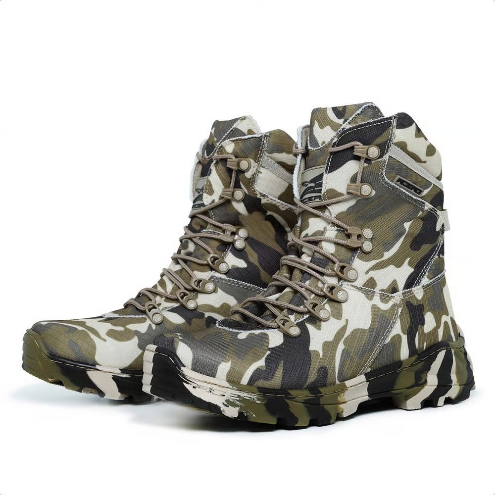 Bota Acero Multicam Camuflada Airsoft Tática Coturno Militar Leve Resistente e Confortável Palmilha PU Gel Segurança Top