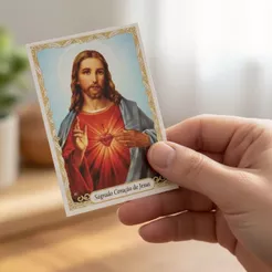 100 Santinho Folheto Oração Sagrado Coração de Jesus