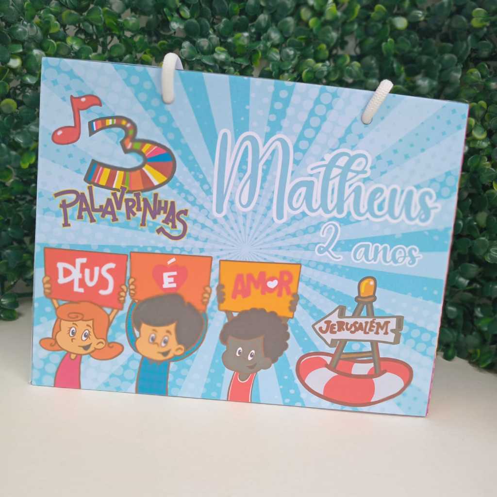Sacolinha Personalizada 3 Palavrinhas Media Lembrancinha Surpresa para Festa