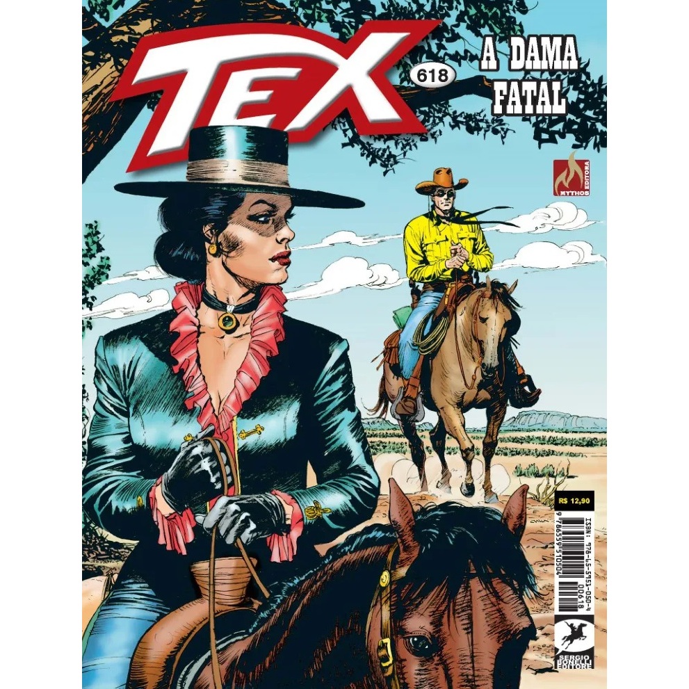 Tex: A Dama Fatal De Mauro, Boselli. Tex, Vol. 618. Editorial Mythos, Tapa Mole, Edición 618 En Português, 2019
