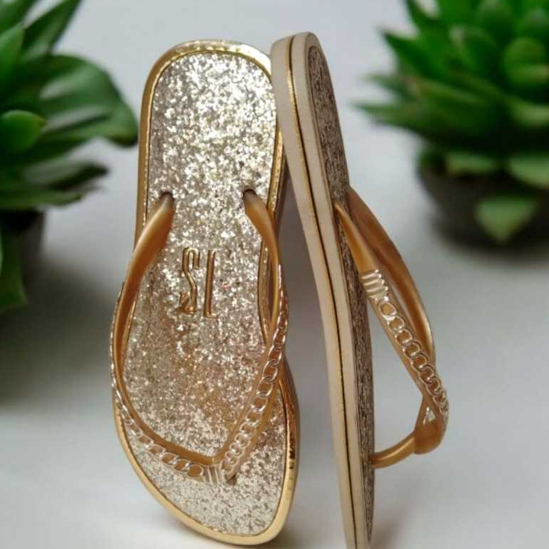 Chinelo rasteira BRILHO GLITER ouro 2026 em Oferta na Shopee