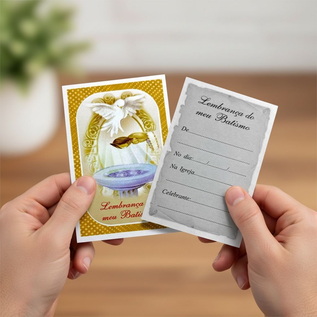 50 Lembrança Santinho Folheto Batismo Batizado Convite em Oferta na Shopee