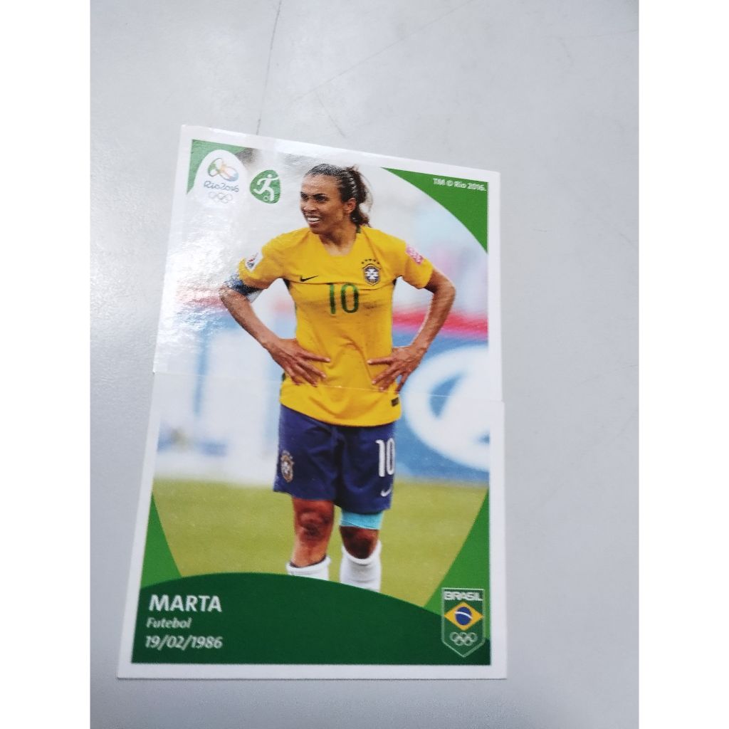 FIGURINHA ESPECIAL DUPLA JOGADORA MARTA  DA SELEÇÃO BRASILEIRA - OLIMPIADAS RIO 2016 PANINI