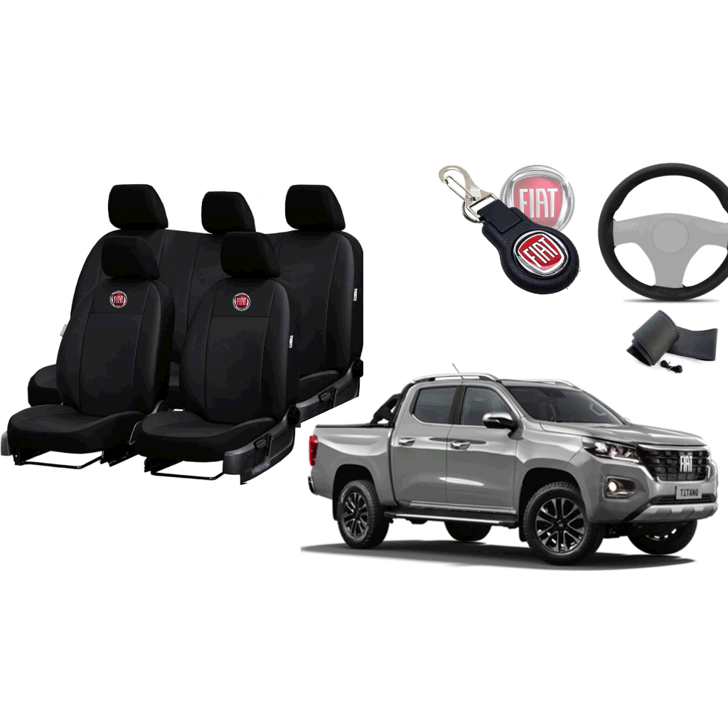 Capa De Couro Da Fiat Titano + chaveiro + capa de volantre