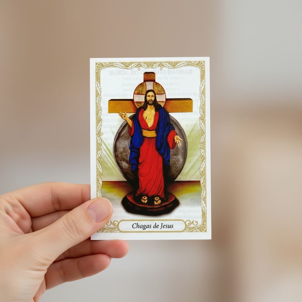 100 Santinho Folheto Oração Santa Chagas de Jesus