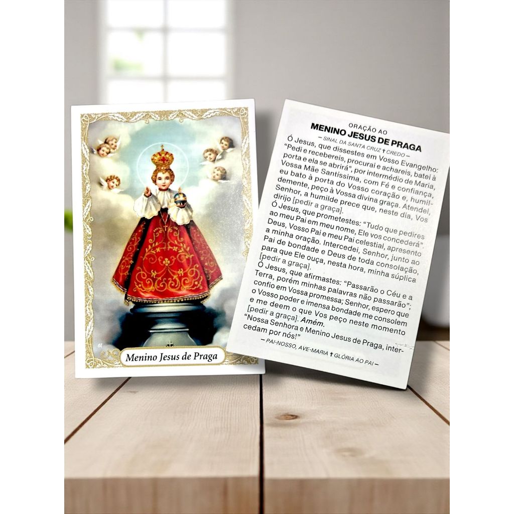 100 Santinho Folheto Oração Menino Jesus de Praga