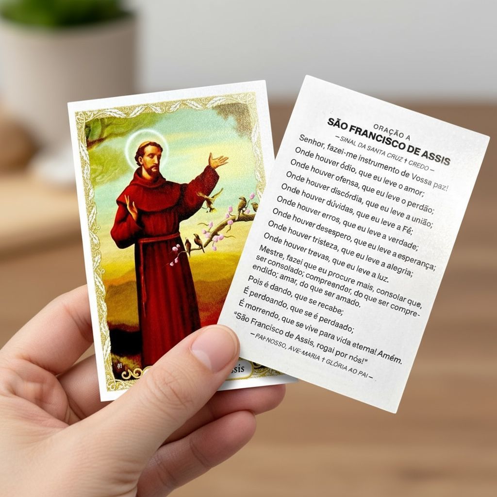 100 Santinho Folheto Oração São Francisco De Assis em Oferta na Shopee