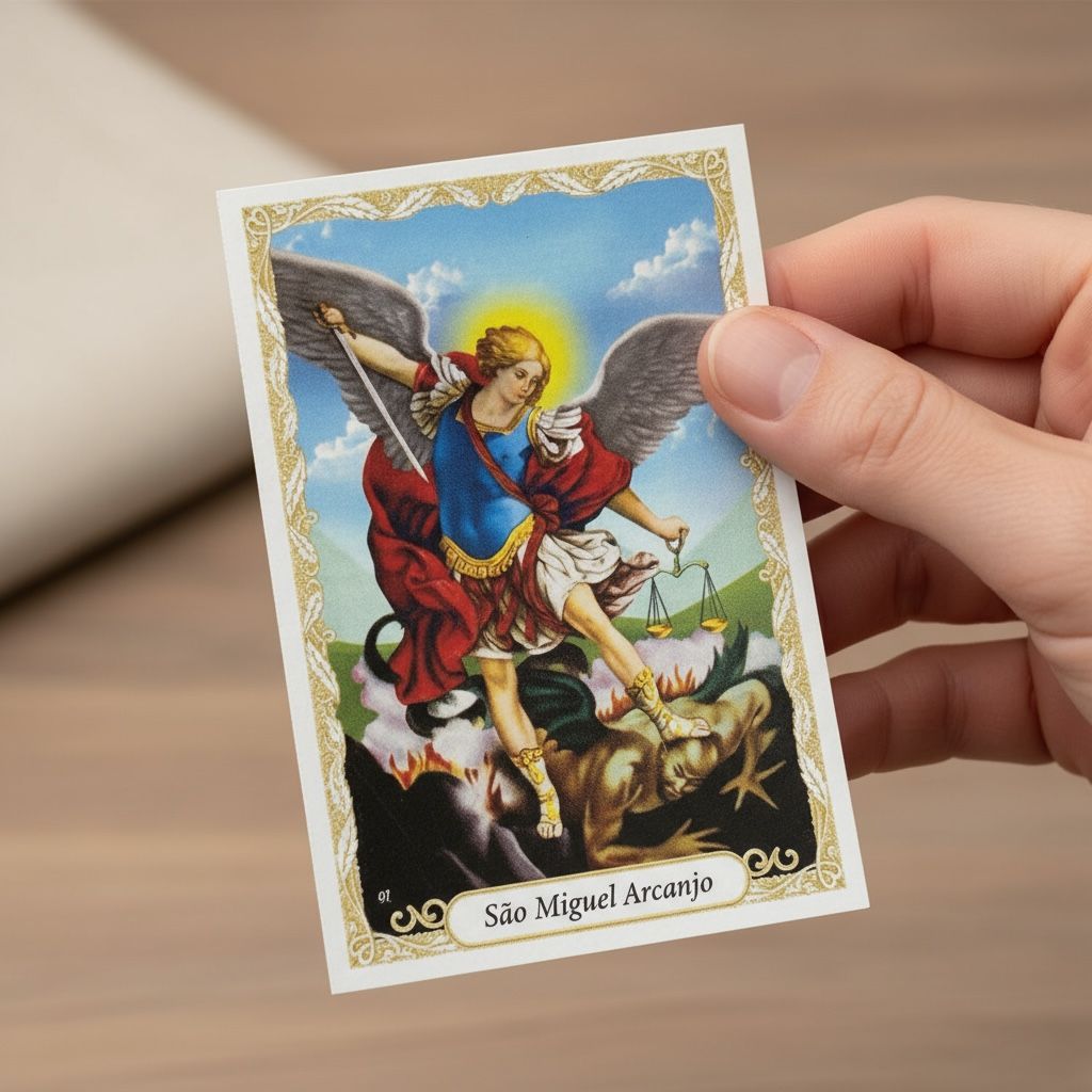 100 Santinho Folheto Oração Arcanjo São Miguel