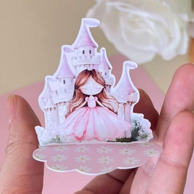 Tags 3D Princesa Aplique 3D Princesa Personalizados Festa Lembrancinhas Aplique em Pé Princesa.
