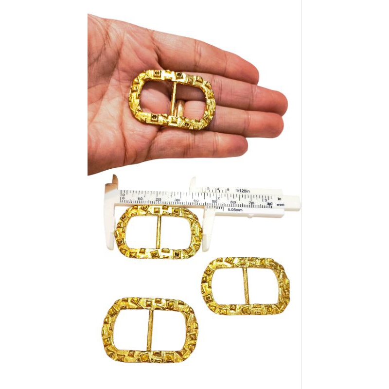 Fivela dourada sem pino 45x30mm 4 unidades