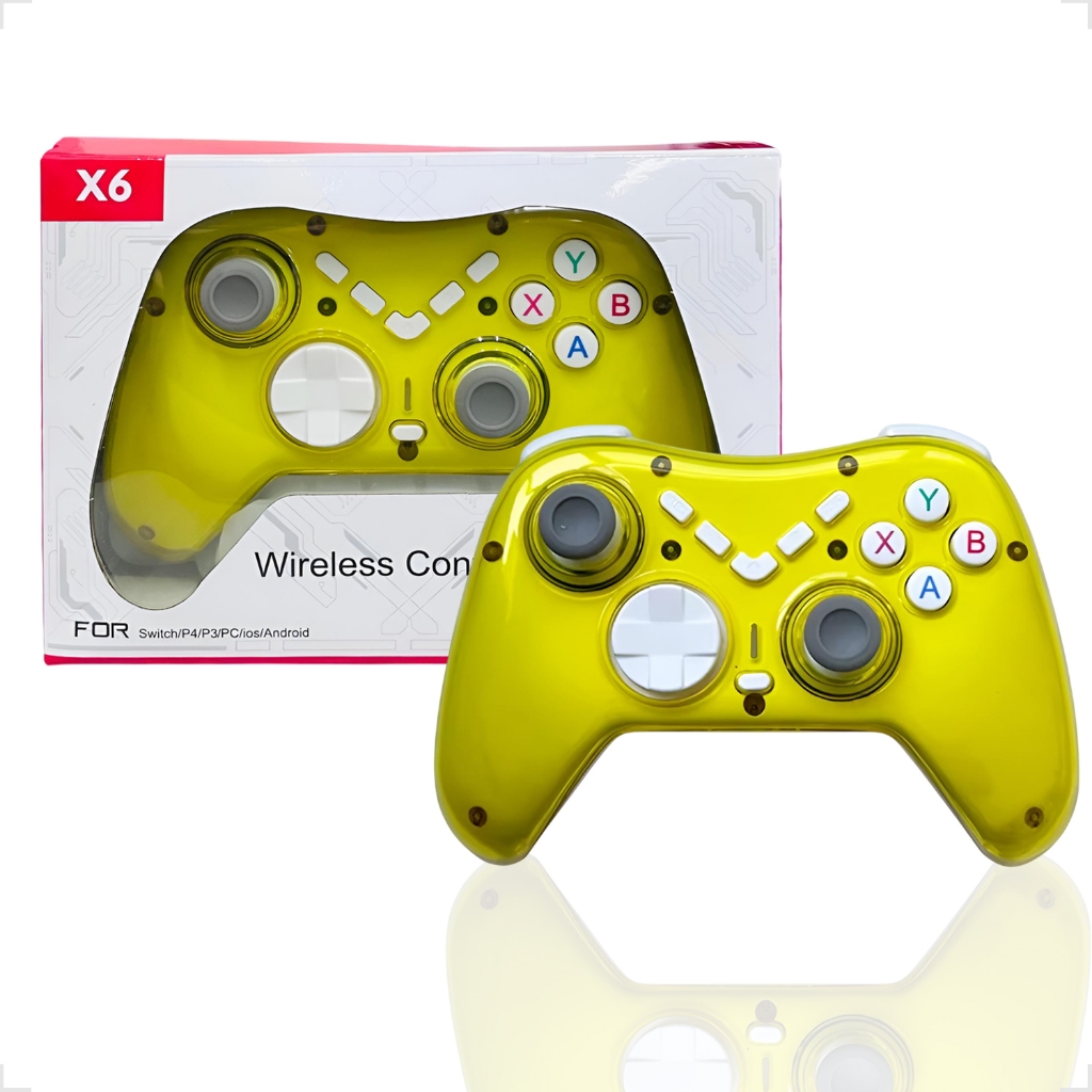 Controle Joystick Gamepad Sem Fio Para PC/PS4/PS3/N-Switch/Smartphone/IOS/Android/Smart TV AMARELO