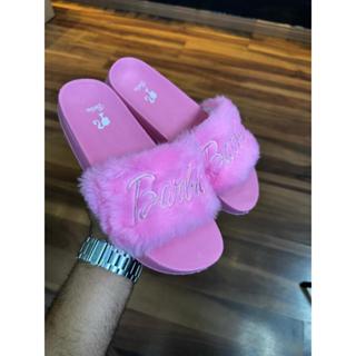 chinelo slide feminino pantufa de pelinho em Oferta na Shopee