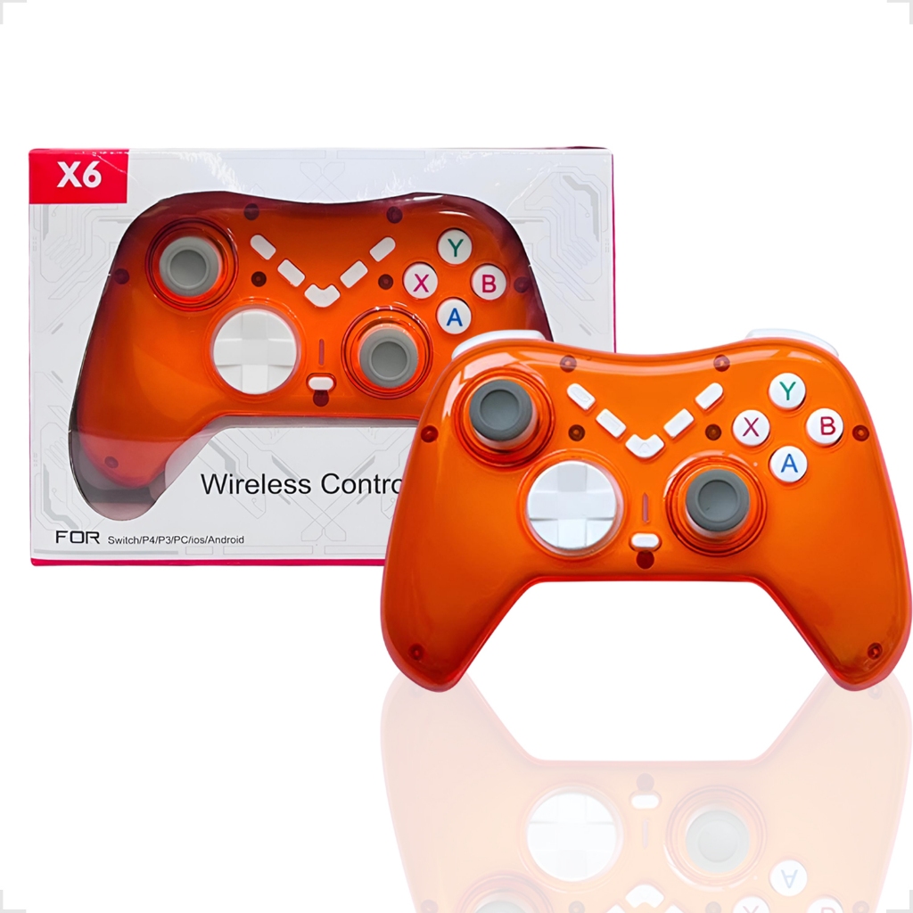 Controle Joystick Gamepad Sem Fio Para PC/PS4/PS3/N-Switch/Smartphone/IOS/Android/Smart TV LARANJA