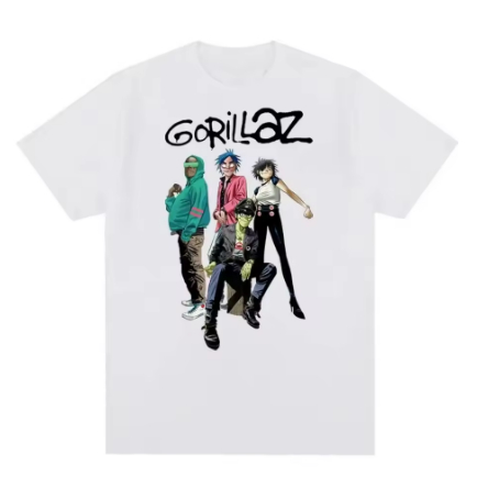 Camiseta Gorillaz – Rock Alternativo – Estampa de Alta Qualidade em Oferta na Shopee
