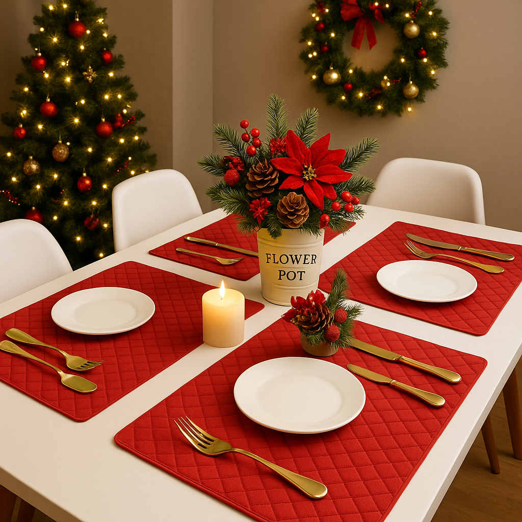 🔥 _DECORAÇÃO PRÁTICA PARA SUA MESA! 🍽️🌟_

_Jogo Americano Juta Vermelho - Impermeável_

❌ ~~R$ 31,92~~  
💚 _R$ 24,99_  
💥 _22% OFF_

✅ Material impermeável e fácil de limpar  
✅ Design elegante em juta que valoriza sua mesa  
✅ Ideal para diversas ocasiõe