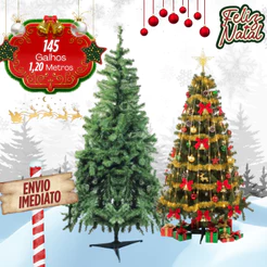 Árvore De Natal Pinheiro Verde Altura 1,20m C/144 Galhos Decoração Pinheiro Canadense