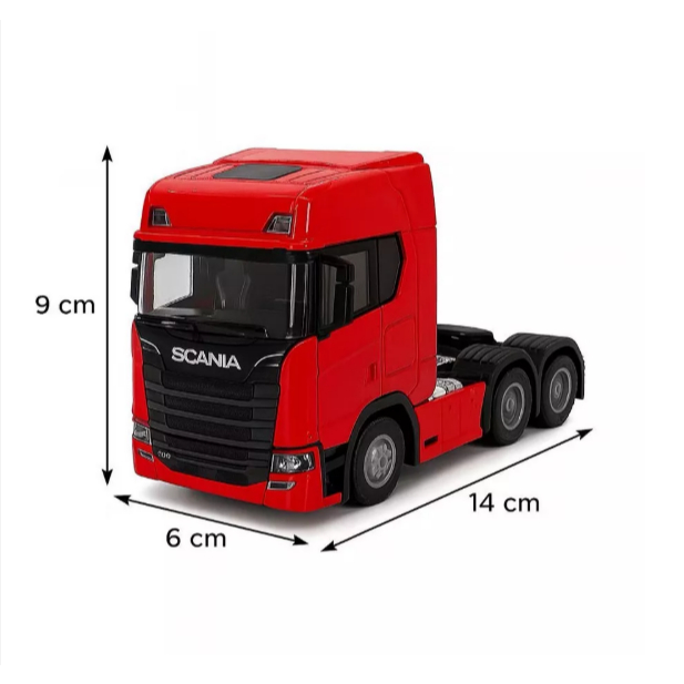 Miniatura Caminhão Scania 7705 Trucado Com Som e Luz Cabine Basculante Metal