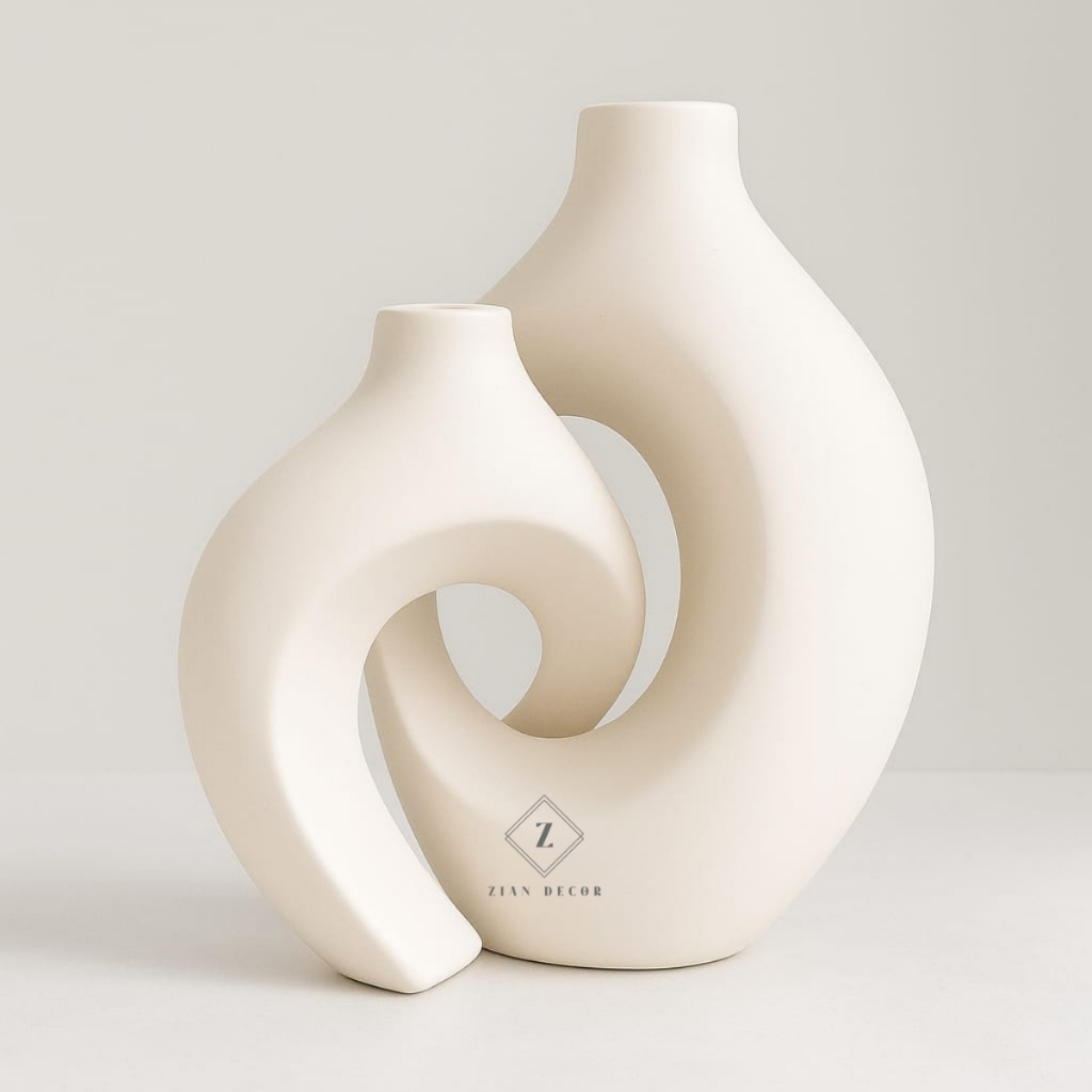 Conjunto de vaso cerâmica enfeite decorativo para sala,mesas de centro, racks estantes e ambientes minimalista