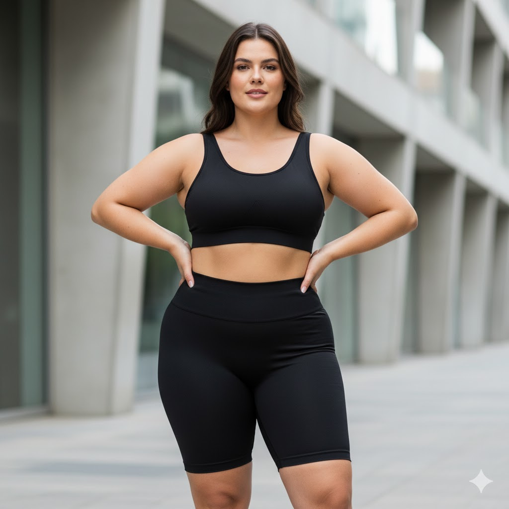 Bermuda Legging PLUS SIZE Feminina, Cintura Alta, Suplex, Academia, Shorts Ciclista, fitness, Casual em Oferta na Shopee