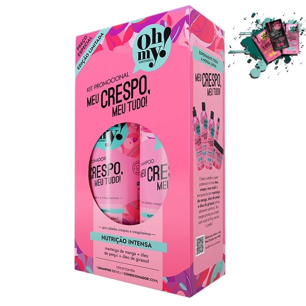 Shampoo 500ml e Condicionador 300ml Kit Meu Crespo, Meu Tudo! Oh My!