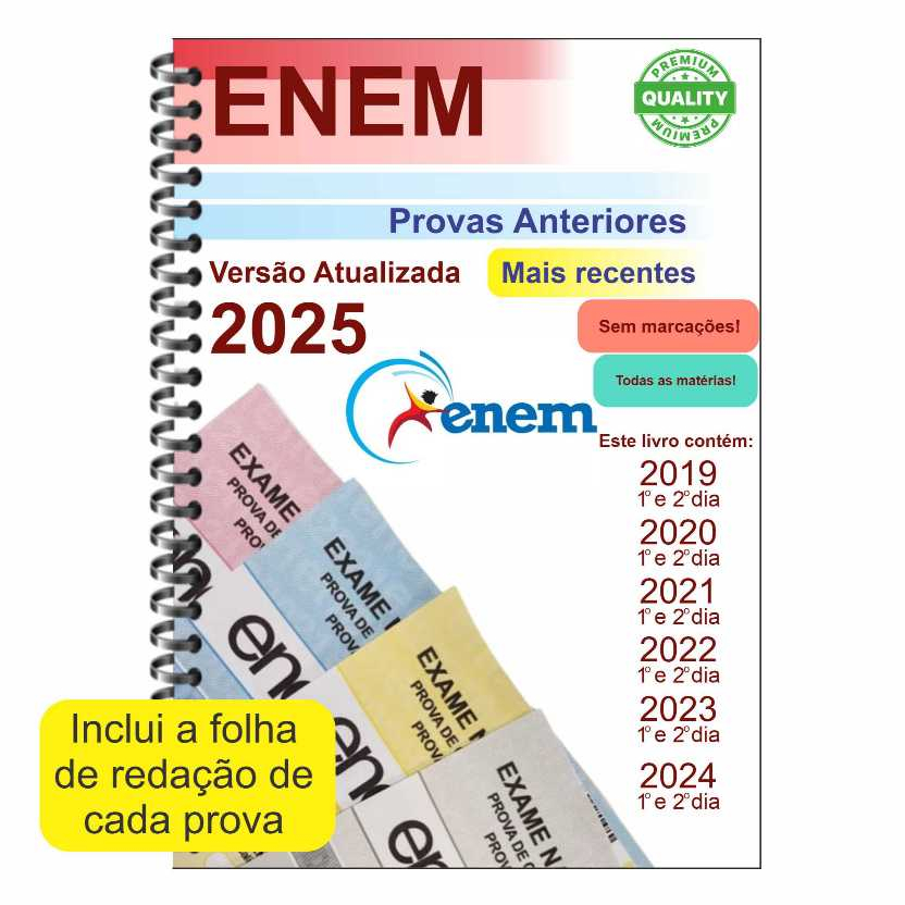 Enem 2025 provas anteriores questões 2019 até 2024 + gabaritos