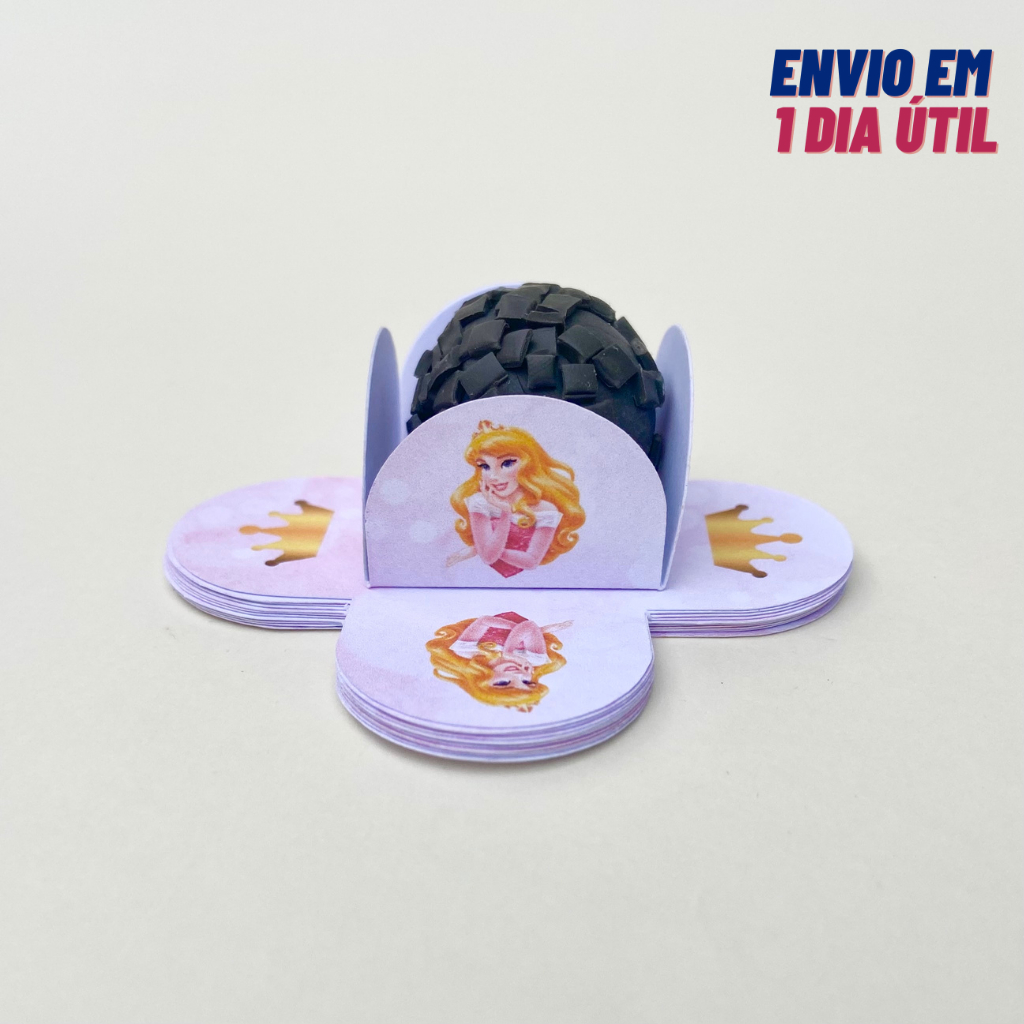 Forminha de Brigadeiro Doce Bela Adormecida Princesa Aurora - Lembrancinha - Festa Infantil - Aniversário