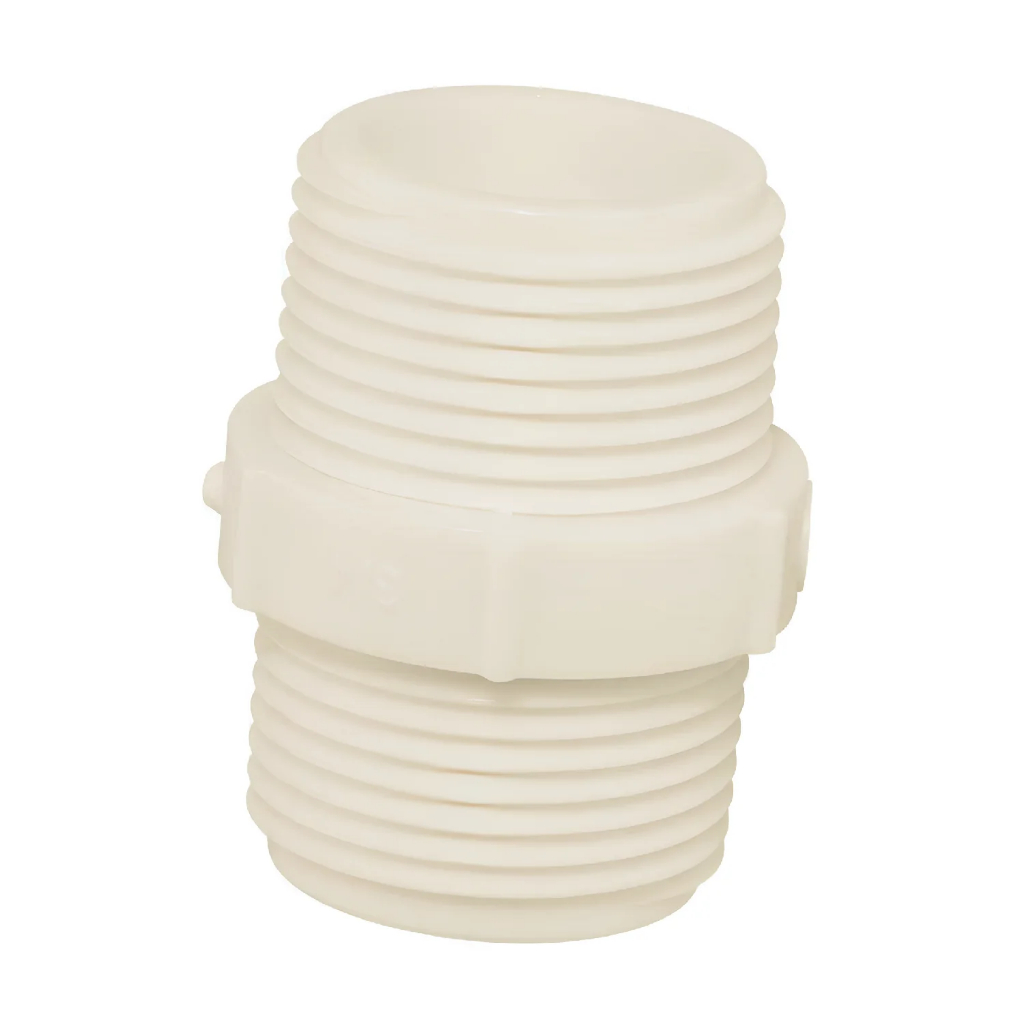 Nípel Roscável Amanco 1/2" PVC Branco – Conexão Hidráulica para Água Fria (Ref. 11758)