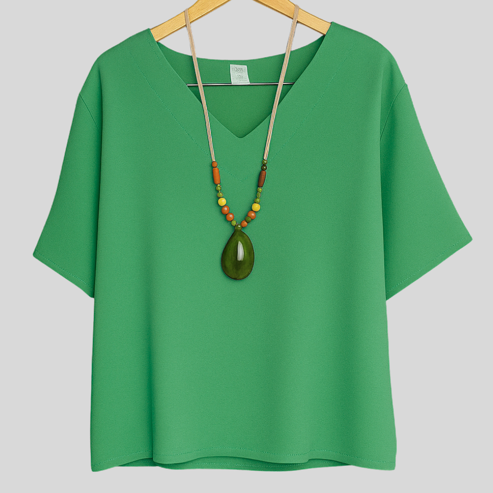 Blusa Feminina Plus Size Duna Gola V – Casual/Social Tendência 2025 G,GG,EXG. em Oferta na Shopee