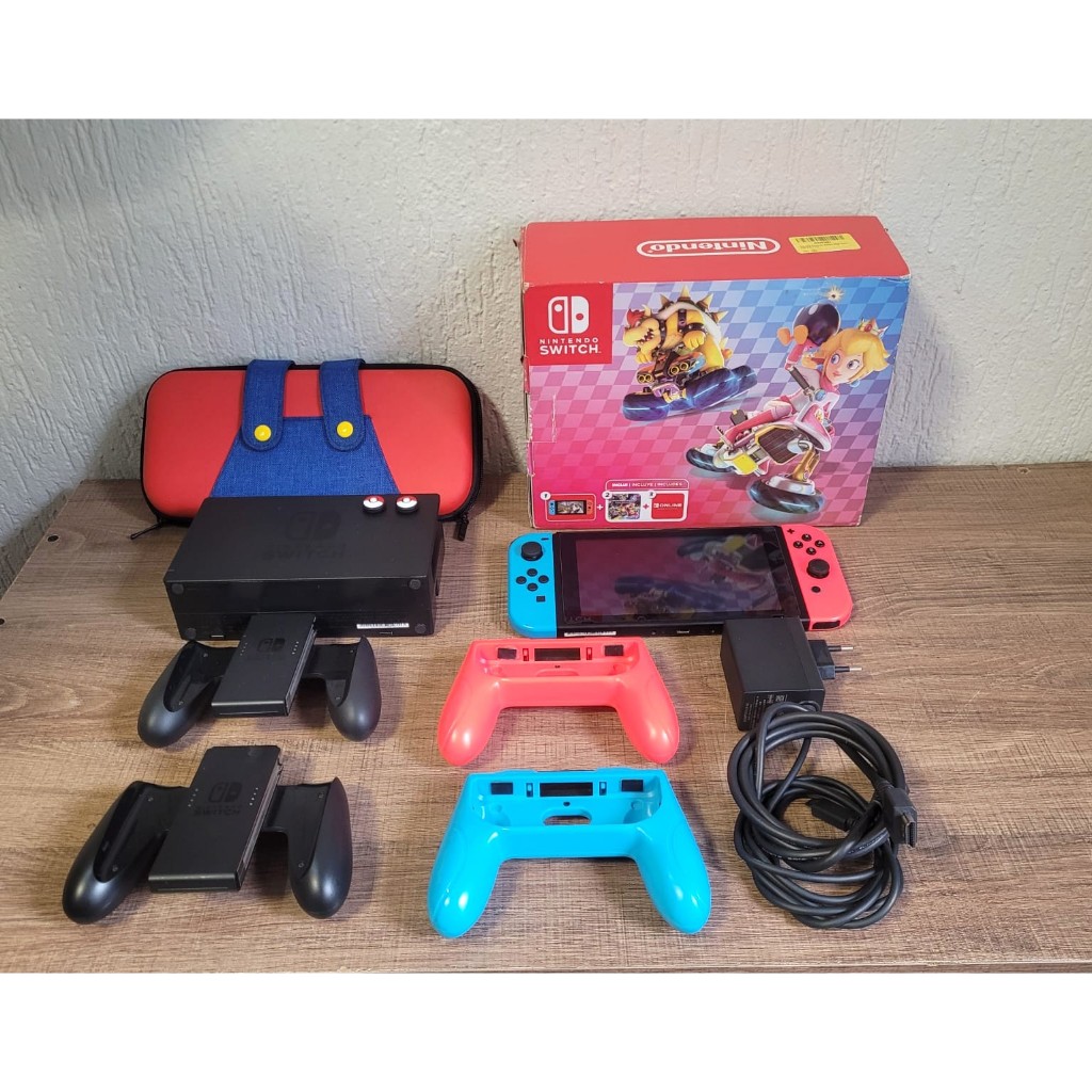 🎮 Nintendo Switch V2 edição especial Mário Kart – 256Gb – Completo + Conta com Jogos