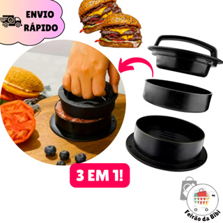 Forma Modelador Molde de Hambúrguer 3 em 1 Clink Grande Pequeno Recheado em Oferta na Shopee
