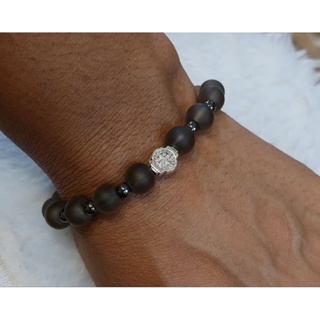 Pulseira São Bento em Pedra natural e hematita em Oferta na Shopee