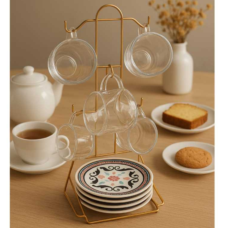 Suporte Porta Xícaras Ferro Aramado Vertical