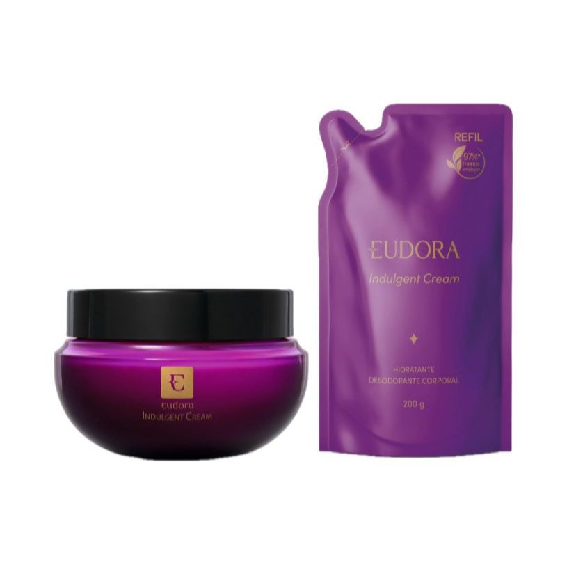 EUDORA INDULGENT CREAM - HIDRATANTE ACETINADO (POTE 250g ou REFIL 200g)