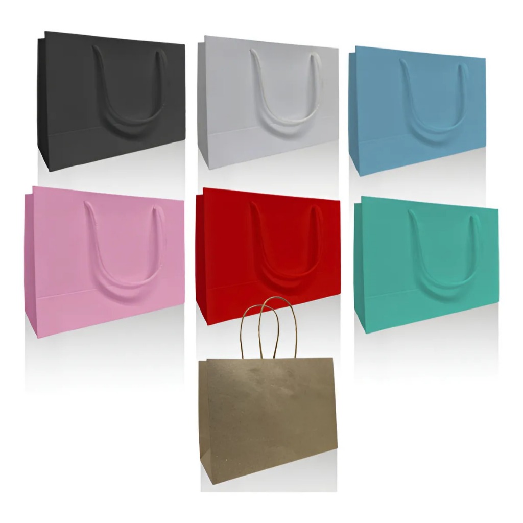 Sacola Bolsa Papel Lembrancinha Presente - 21x15x08 - Kit 10 /50  Un em Oferta na Shopee