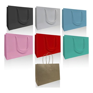 Sacola Bolsa Papel Lembrancinha Presente - 21x15x08 - Kit 10 /50  Un em Oferta na Shopee