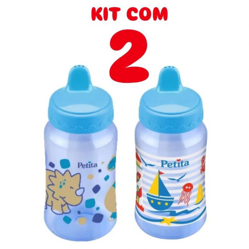 Kit com 2 Copo com Tampa de Treinamento 270ml Petita