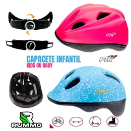 Capacete Infantil Kids ou Baby PTK CICLISMO/SKATE/PATINS/PATINETE Com Regulagem - Varias Cores