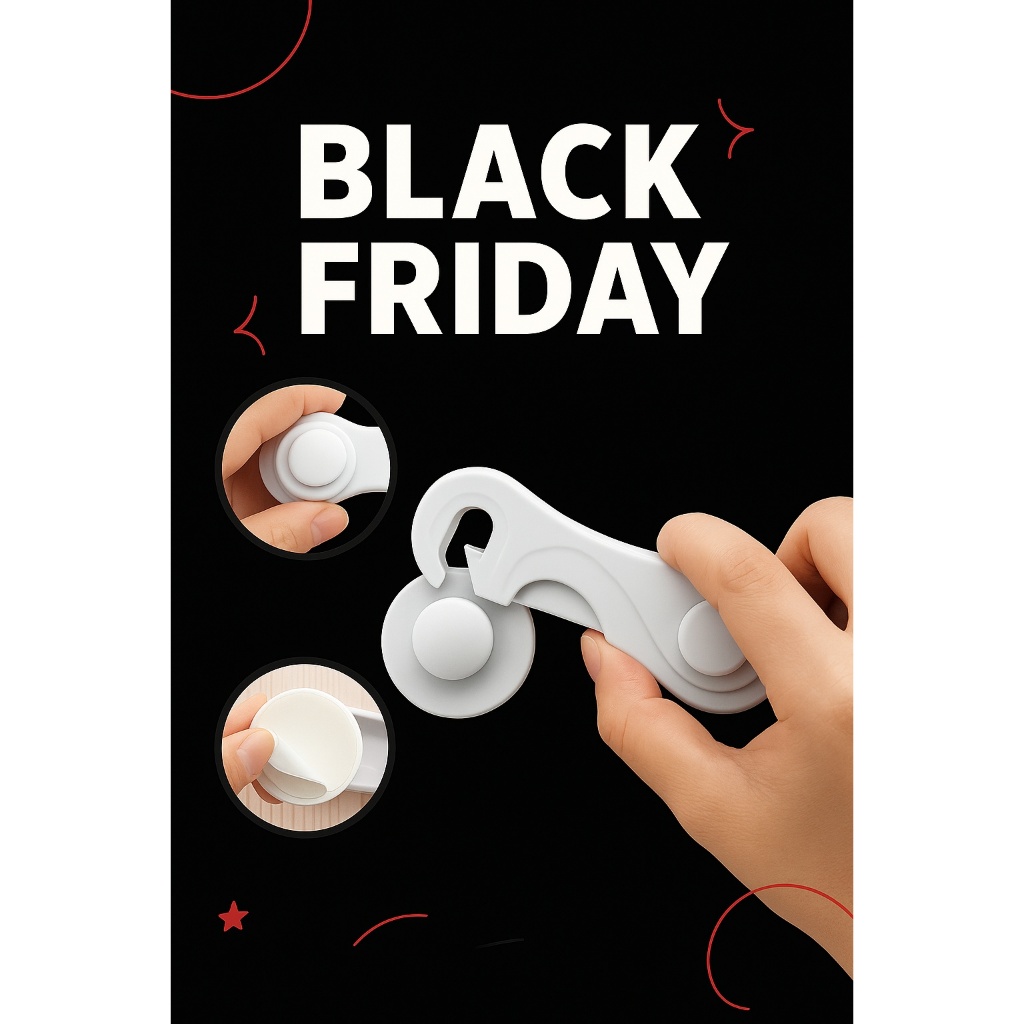 PROMOÇÃO BLACK FRIDAY - Vittak 5 Trava Gaveta Armário Segurança Protetor Proteção Bebe Kit