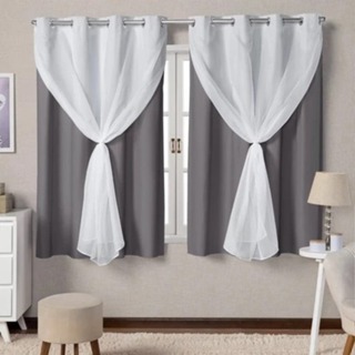 Cortina de Voal Blackout 100% Corta Luz 2,20m x1,30m Quarto, sala, escritório em Oferta na Shopee